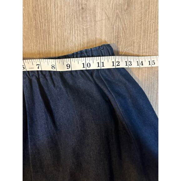 Vintage Western Dark Jean Midi Skirt Fringe Cowgirl Rockabilly M/L 1950's Pin-up - Picture 8 of 9